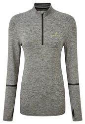RONHILL Bluza biegowa damska LIFE NIGHTRUNNER 1/2 ZIP szara