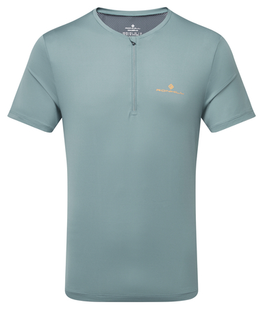 RONHILL Koszulka do biegania TECH 1/2 ZIP S/S TEE monolith/artemis