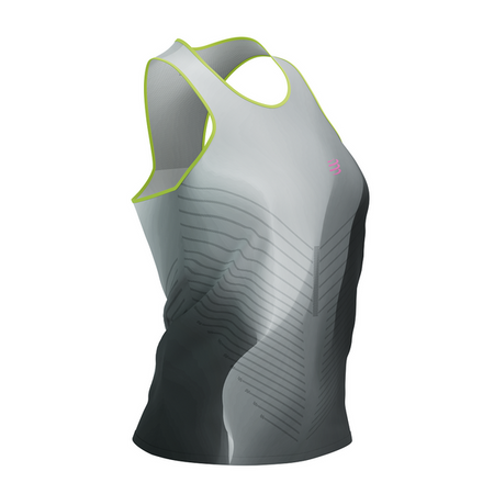 COMPRESSPORT Koszulka biegowa damska PERFORMANCE SINGLET black/white