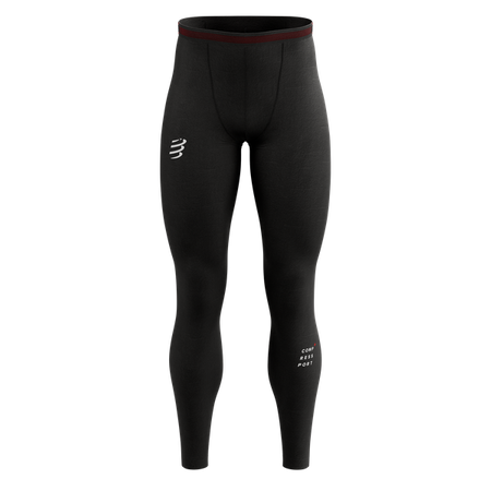 COMPRESSPORT Kompresyjne legginsy do biegania męskie UNDER CONTROL FULL TIGHT black