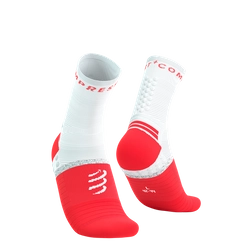 COMPRESSPORT Skarpetki do biegania PRO MARATHON SOCKS V2.0 fluo red/white