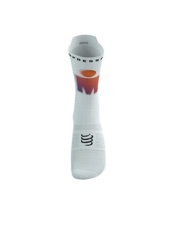 COMPRESSPORT Skarpetki rowerowe PRORACING SOCKS V4 BIKE IRONMAN 2025 white/sunset