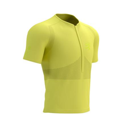 COMPRESSPORT Koszulka biegowa TRAIL HALF-ZIP FITTED SS TOP green sheen