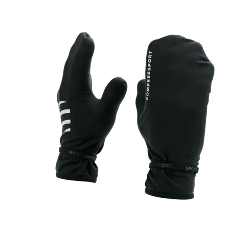 COMPRESSPORT Wodoodporne rękawice biegowe HURRICANE WATERPROOF MITTENS black