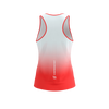 COMPRESSPORT Koszulka biegowa damska PERFORMANCE SINGLET fluo red/white