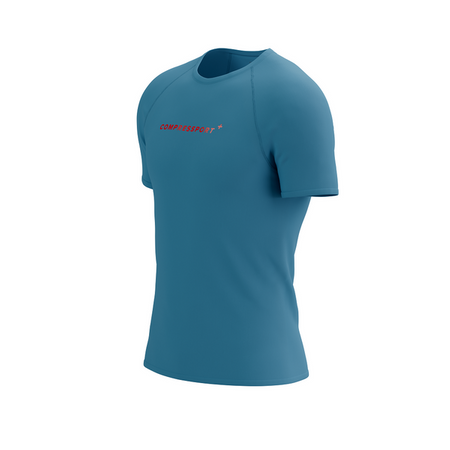 COMPRESSPORT Koszulka biegowa TRAINING SS LOGO T-SHIRT niagara blue