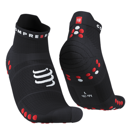 COMPRESSPORT Skarpetki do biegania krótkie PRORACING SOCKS V4 RUN LOW black/red