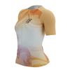 COMPRESSPORT Triathlonowa koszulka kompresyjna damska TRI POSTURAL AERO SS TOP buff orange print