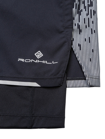 RONHILL Spodenki do biegania męskie TECH REFLECT 5" TWIN SHORT black/reflect