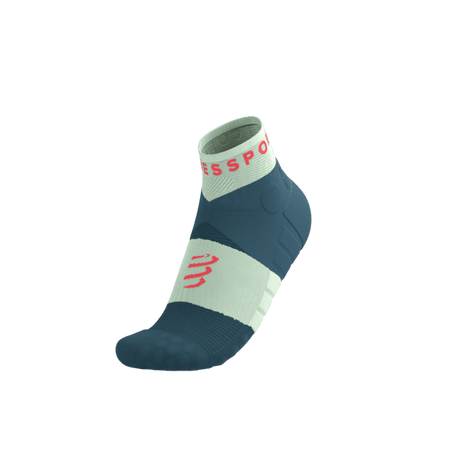 COMPRESSPORT Skarpetki do biegania ULTRA TRAIL LOW SOCKS V2.0 stargazer/aqua/fluo red