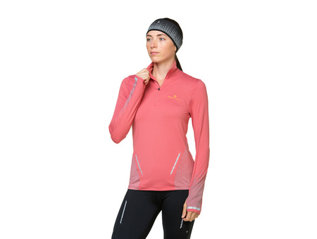 RONHILL Bluza biegowa damska TECH REFLECT 1/2 ZIP salsa/reflect