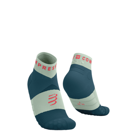 COMPRESSPORT Skarpetki do biegania ULTRA TRAIL LOW SOCKS V2.0 stargazer/aqua/fluo red