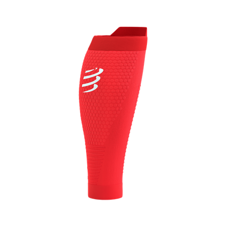 COMPRESSPORT Opaski kompresyjne na łydki R2V3 fluo red/white reflect