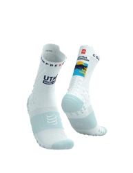 COMPRESSPORT Skarpetki do biegania trailowe PRORACING SOCKS V4 TRAIL UTMB 2025 white ice flow
