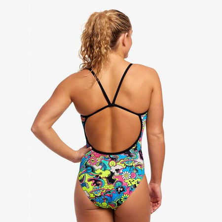 FUNKITA Strój kąpielowy damski jednoczęściowy SINGLE STRAP ONE PIECE smash mouth