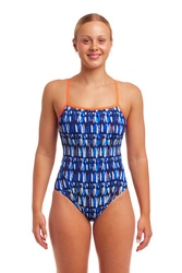 FUNKITA Strój kąpielowy damski jednoczęściowy SINGLE STRAP ONE PIECE perfect teeth