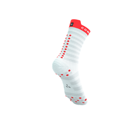 COMPRESSPORT Skarpetki do biegania PRORACING SOCKS V4 ULTRALIGHT RUN HIGH white/red/black