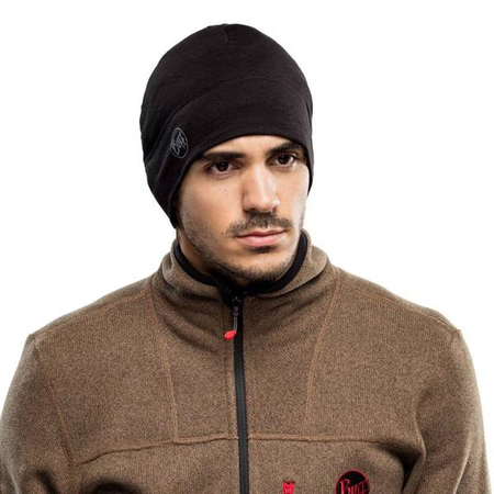 BUFF Czapka do biegania LIGHTWEIGHT MERINO WOOL BEANIE multistripes forest