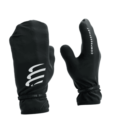 COMPRESSPORT Wodoodporne rękawice biegowe HURRICANE WATERPROOF MITTENS black