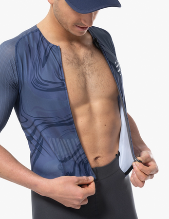 COMPRESSPORT Strój triathlonowy AERO SS TRISUIT indigo/print