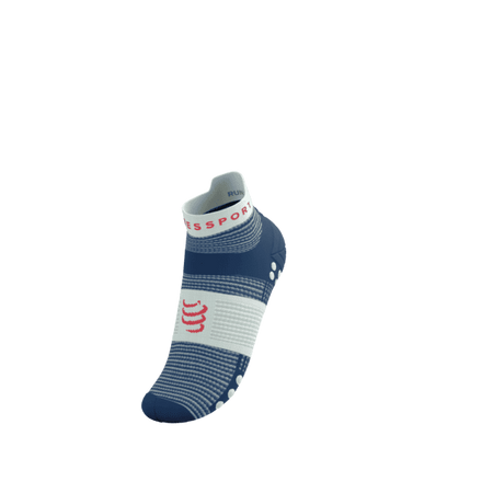 COMPRESSPORT Skarpetki do biegania krótkie PRORACING SOCKS V4 RUN LOW blues/sugar