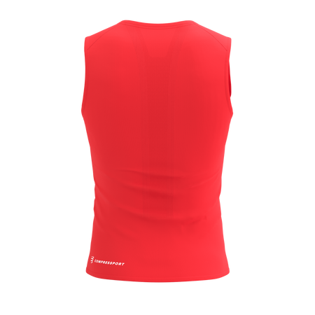 COMPRESSPORT Koszulka biegowa męska TRAIL RACING TANK fluo red