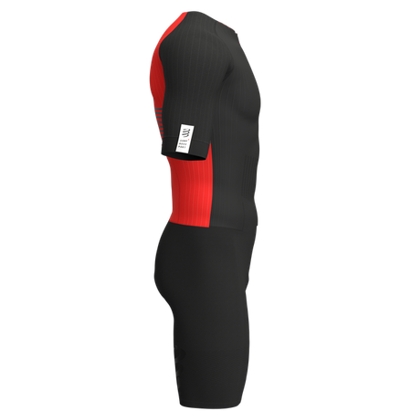 COMPRESSPORT Strój triathlonowy męski AERO SS TRISUIT black/red