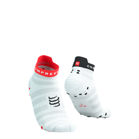 COMPRESSPORT Skarpetki do biegania PRORACING SOCKS V4 ULTRALIGHT RUN LOW white/red/black