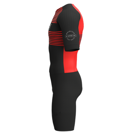 COMPRESSPORT Strój triathlonowy męski AERO SS TRISUIT black/red