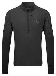 RONHILL Bluza biegowa męska TECH WIND-BLOCK 1/2 ZIP all black