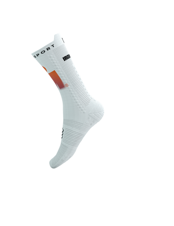 COMPRESSPORT Skarpetki rowerowe PRORACING SOCKS V4 BIKE IRONMAN 2025 white/sunset