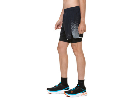 RONHILL Spodenki do biegania męskie TECH REFLECT 5" TWIN SHORT black/reflect