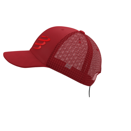 COMPRESSPORT Czapka biegowa z daszkiem RACING TRUCKER CAP samba red