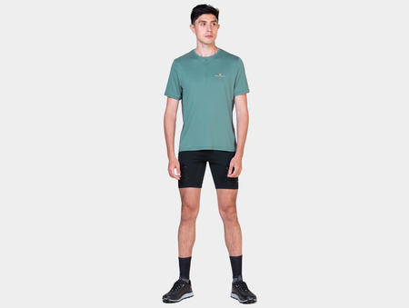 RONHILL Koszulka do biegania TECH 1/2 ZIP S/S TEE monolith/artemis
