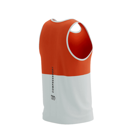 COMPRESSPORT Koszulka biegowa PERFORMANCE SINGLET tigerlily/star white