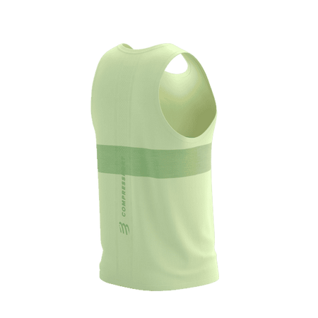 COMPRESSPORT Koszulka biegowa PERFORMANCE SINGLET cream/neon green