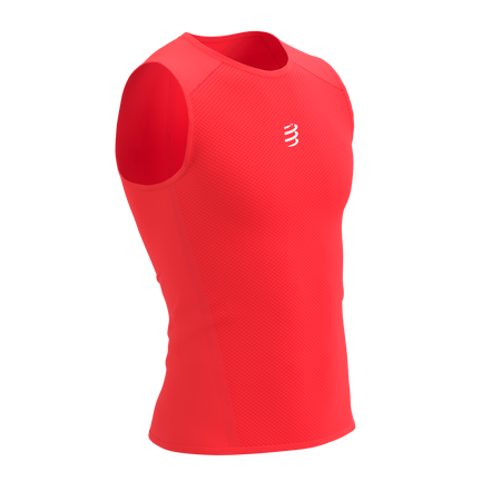 COMPRESSPORT Koszulka biegowa męska TRAIL RACING TANK fluo red