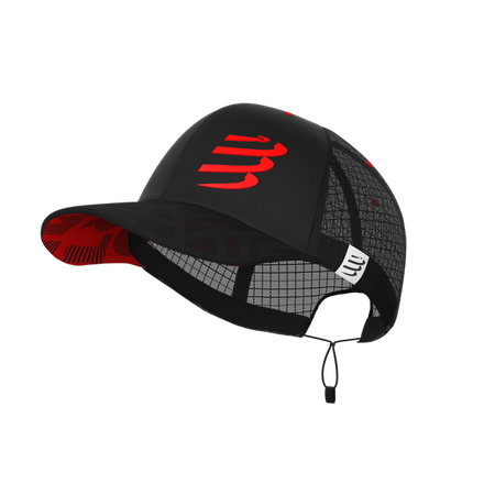 COMPRESSPORT Czapka biegowa z daszkiem RACING TRUCKER CAP black/red