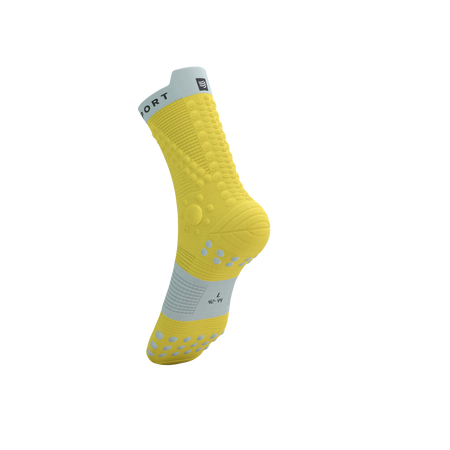 COMPRESSPORT Skarpetki do biegania trailowe PRORACING SOCKS V4 TRAIL maize/dawn blue