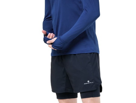 RONHILL Bluza biegowa męska TECH WINTER 1/2 ZIP ocean/electric blue