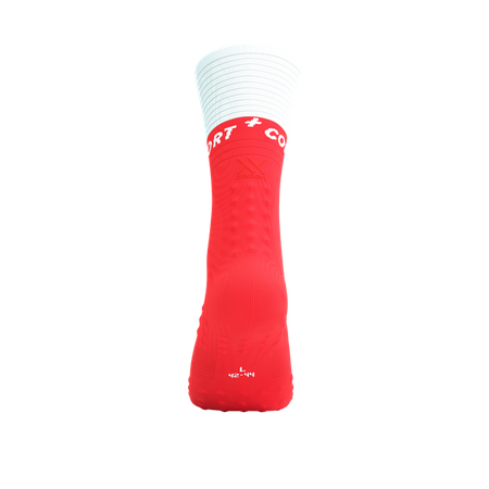 COMPRESSPORT Skarpetki kompresyjne do biegania MID COMPRESSION SOCKS V2.0 fluo red/white