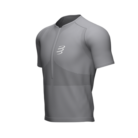 COMPRESSPORT Koszulka biegowa TRAIL HALF-ZIP FITTED SS TOP szara