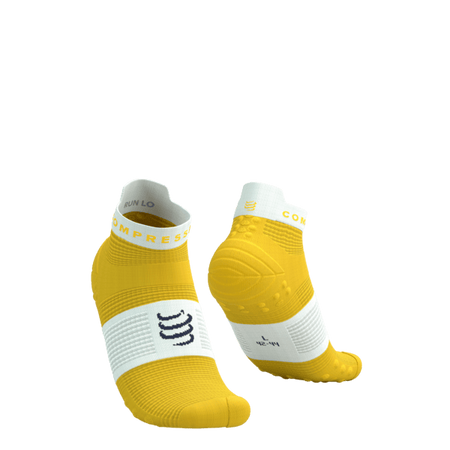 COMPRESSPORT Skarpetki do biegania krótkie PRORACING SOCKS V4 RUN LOW lemon/white