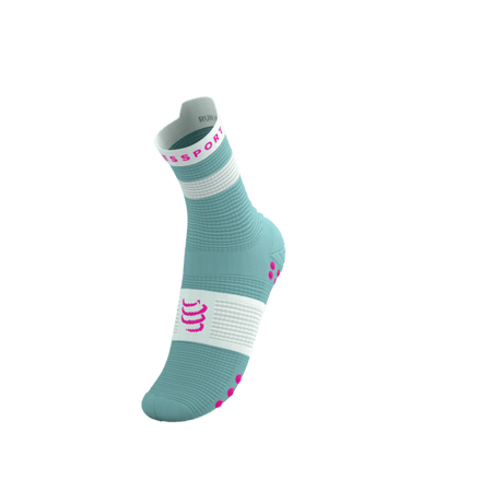 COMPRESSPORT Skarpetki do biegania wysokie PRORACING SOCKS V4 RUN HIGH ether/neon pink