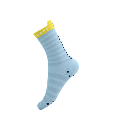 COMPRESSPORT Skarpetki do biegania PRORACING SOCKS V4 ULTRALIGHT RUN HIGH cashmere blue/maize