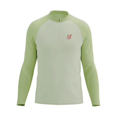 COMPRESSPORT Koszulka biegowa męska TRAIL HZ LS T-SHIRT sugar/shadow lime