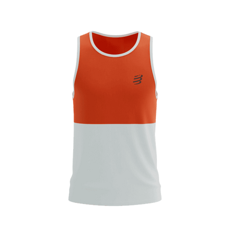 COMPRESSPORT Koszulka biegowa PERFORMANCE SINGLET tigerlily/star white