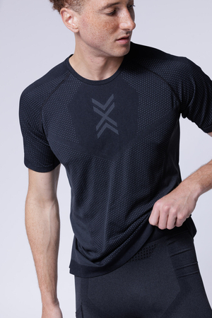 X-BIONIC Koszulka do biegania z krótkim rękawem męska XCEED RUN SHIRT black/rhino grey