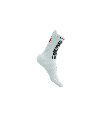 COMPRESSPORT Skarpetki do biegania wysokie PRORACING SOCKS V4.0 RUN HIGH IRONMAN 2025 white