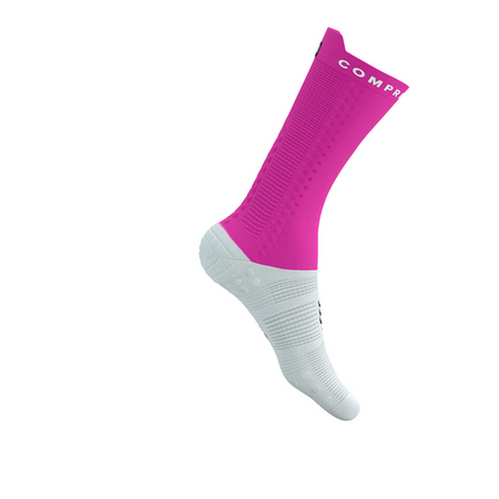 COMPRESSPORT Skarpetki rowerowe PRORACING SOCKS V4 BIKE white/neo pink